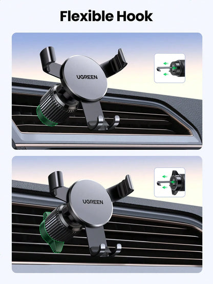 UGREEN Car Vent Phone Mount Gravity Phone Holder Hands-Free Car Air Vent Mount Auto Lock Compatible With IPhone 16 15 14 13 Pro Max Galaxy S22 S9 S10 Realme Phone Holder