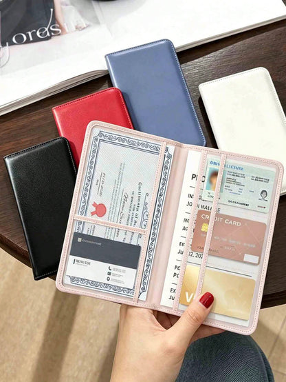 Unisex PU Leather Car Document Holder, Multifunctional Driving License, Wallet, Card Case, Can Hold Vehicle Registration, Insurance, Driver's License, Passport And Various Cards, Practical Automotive