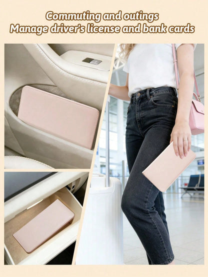 Unisex PU Leather Car Document Holder, Multifunctional Driving License, Wallet, Card Case, Can Hold Vehicle Registration, Insurance, Driver's License, Passport And Various Cards, Practical Automotive