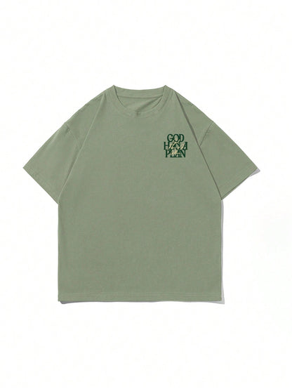 Unisex Summer Layered Print English Slogan Casual Short Sleeve T-Shirt| Loose Healing Top