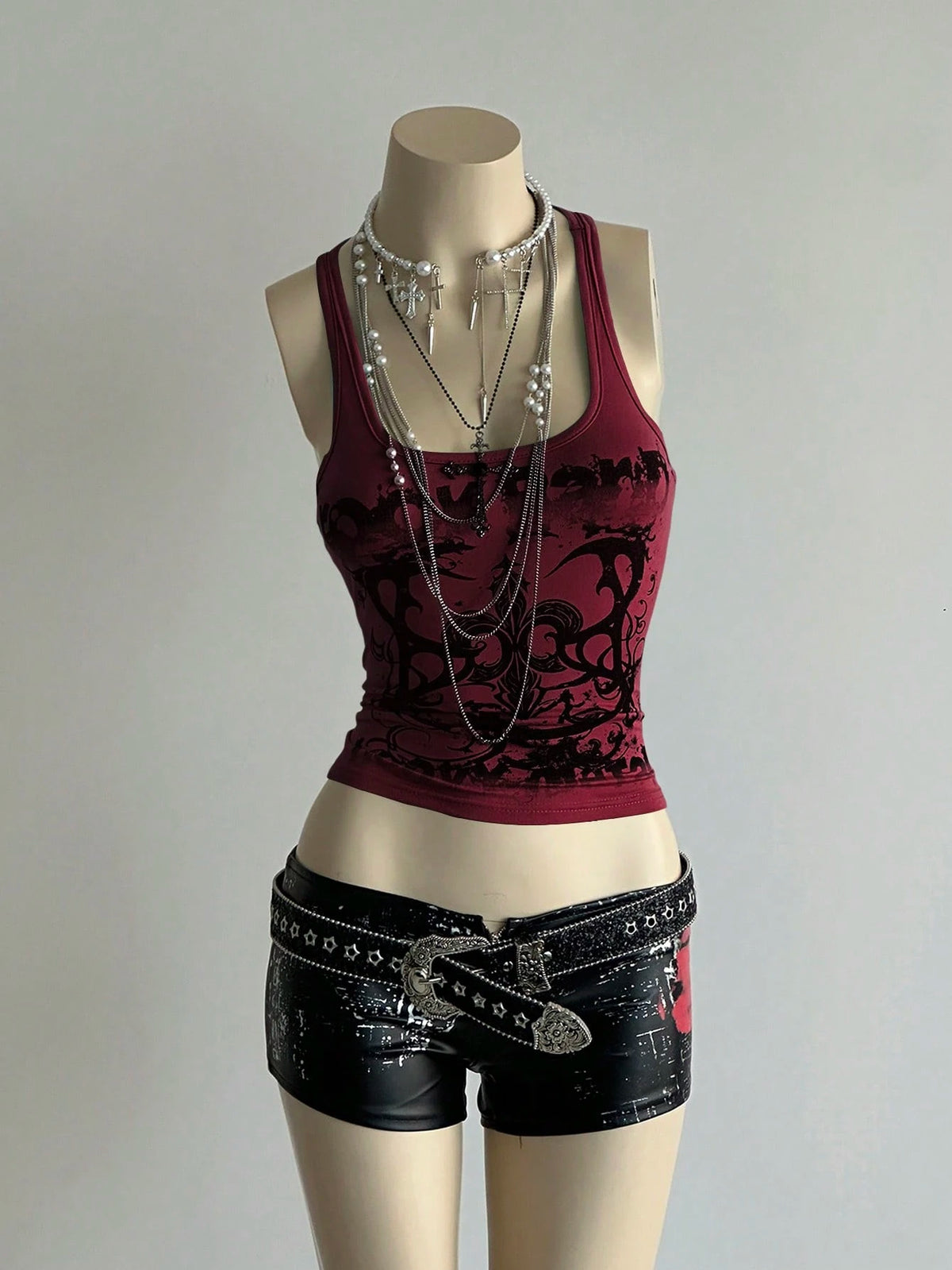 Unity Women's Street Subculture Letter Punk Print Tank Top