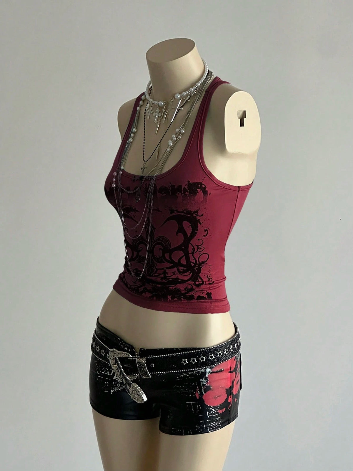 Unity Women's Street Subculture Letter Punk Print Tank Top