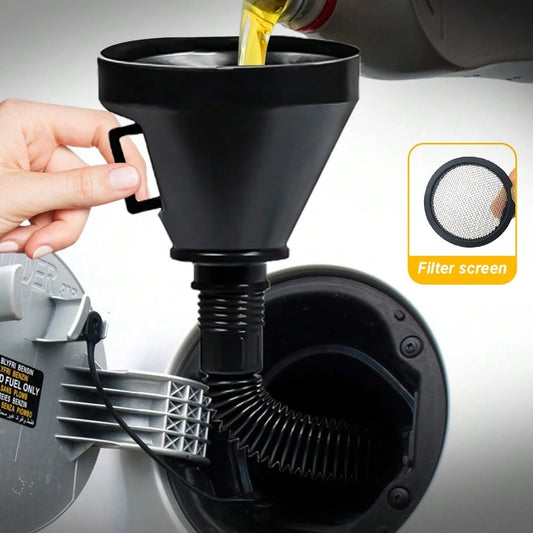 Universal Car Motorcycle Oiler Filter Funnel Oil Filling Equipment With Filter Bendable Flexible Tube Gasoline Engine Oil Di Esel Fuel Refueling Funnel For Farming Machine Automotive Motorcycle Truck