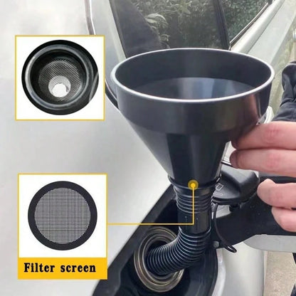 Universal Car Motorcycle Oiler Filter Funnel Oil Filling Equipment With Filter Bendable Flexible Tube Gasoline Engine Oil Di Esel Fuel Refueling Funnel For Farming Machine Automotive Motorcycle Truck