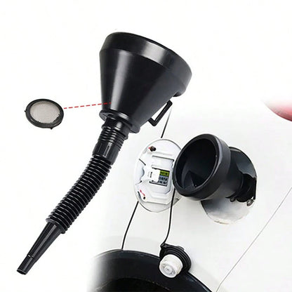 Universal Car Motorcycle Oiler Filter Funnel Oil Filling Equipment With Filter Bendable Flexible Tube Gasoline Engine Oil Di Esel Fuel Refueling Funnel For Farming Machine Automotive Motorcycle Truck