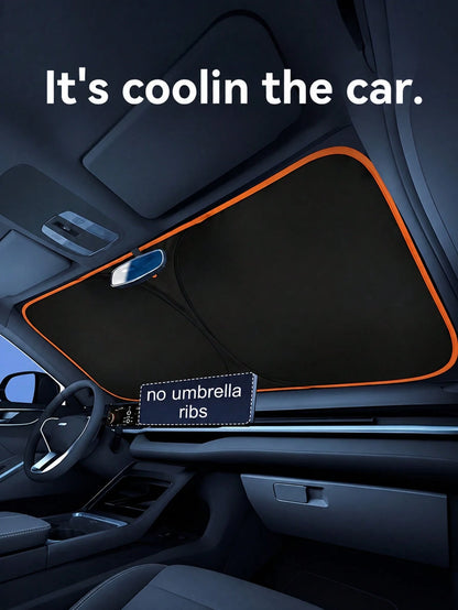 Universal Car Windshield Sun Shade, Thick Heat Insulation Anti-Glare Sun Visor, Foldable Waterproof Sun Shade, Blocks UV Rays, Keeps Car Interior Cool, Easy To Store Summer Car Interior Accessory