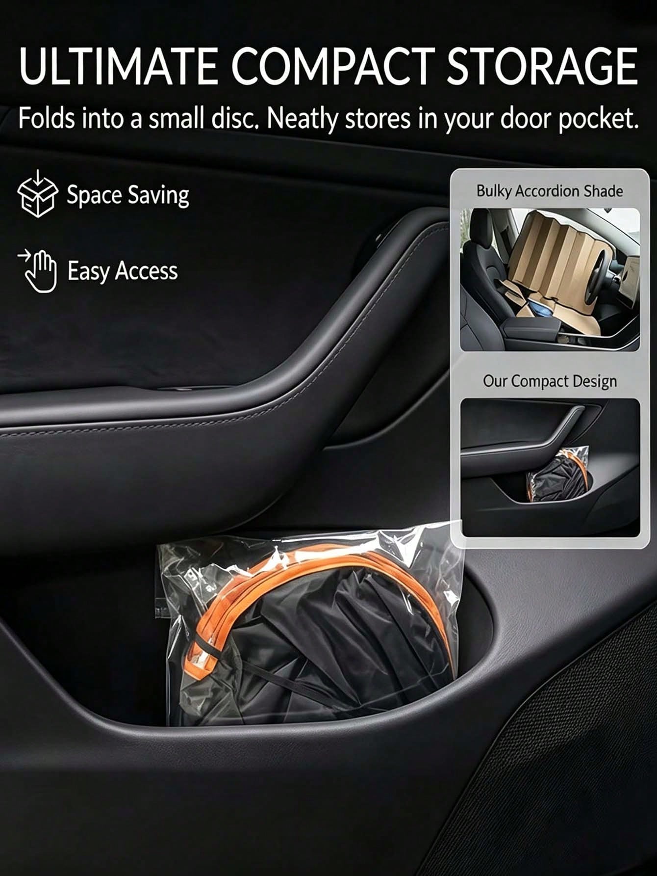 Universal Car Windshield Sun Shade, Thick Heat Insulation Anti-Glare Sun Visor, Foldable Waterproof Sun Shade, Blocks UV Rays, Keeps Car Interior Cool, Easy To Store Summer Car Interior Accessory