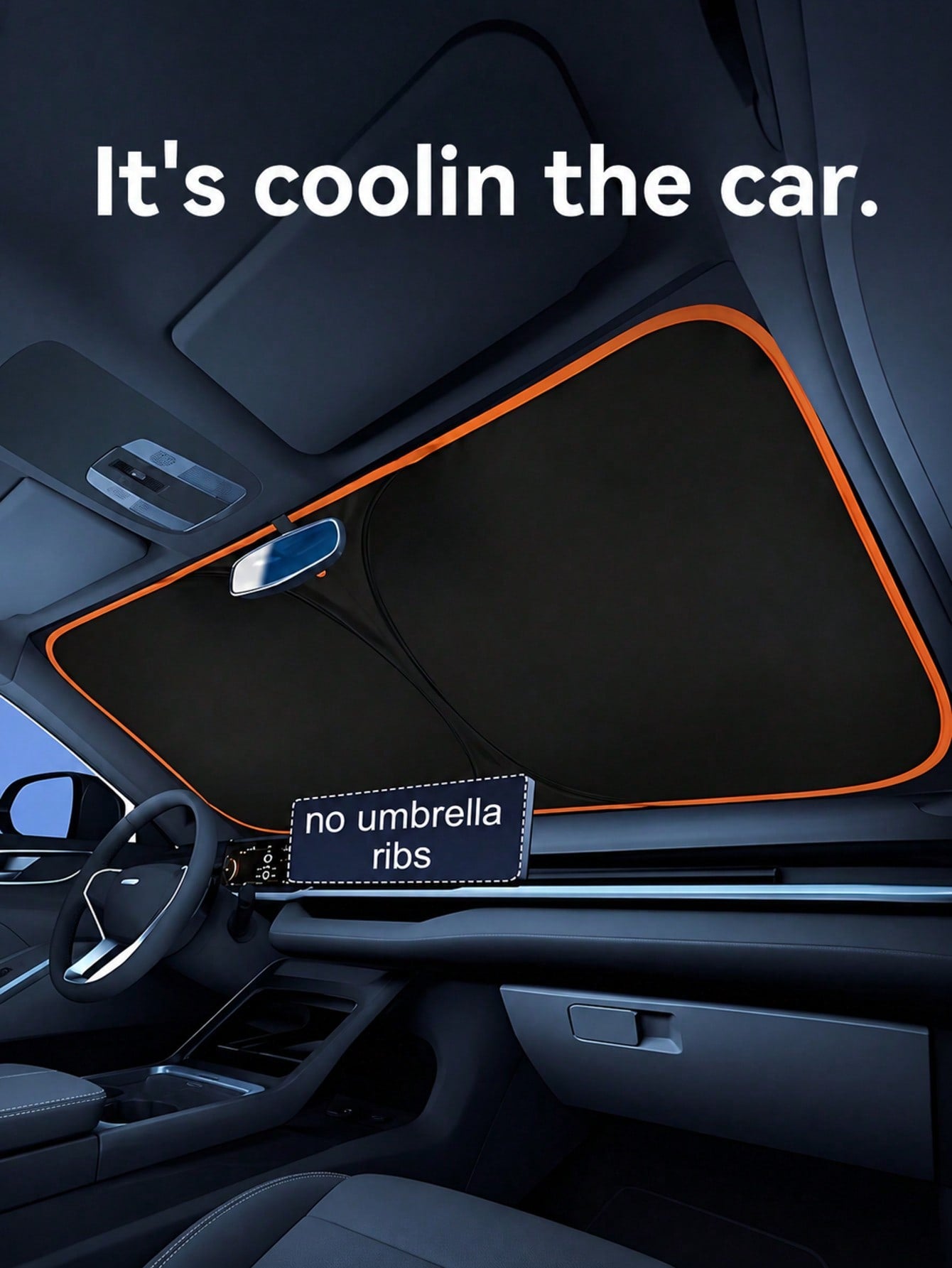 Universal Car Windshield Sun Shade, Thick Heat Insulation Anti-Glare Sun Visor, Foldable Waterproof Sun Shade, Blocks UV Rays, Keeps Car Interior Cool, Easy To Store Summer Car Interior Accessory