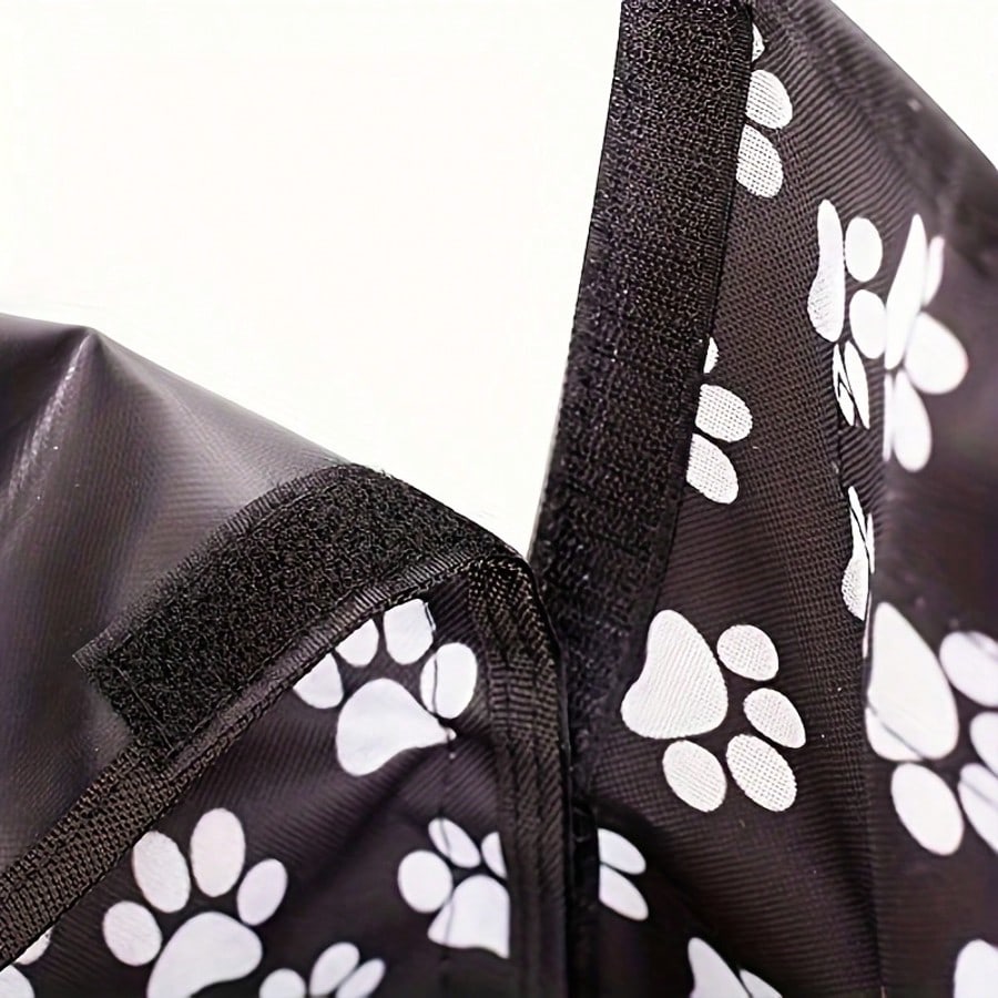 Universal Fit Dog Car Trunk Liner Protector, Non-Slip Waterproof Pet Cargo Cover, Scratch-Resistant Washable Luggage Mat For Small Trucks SUVs, Black Fabric Material, Trunk Mat With A Paw Print Patter