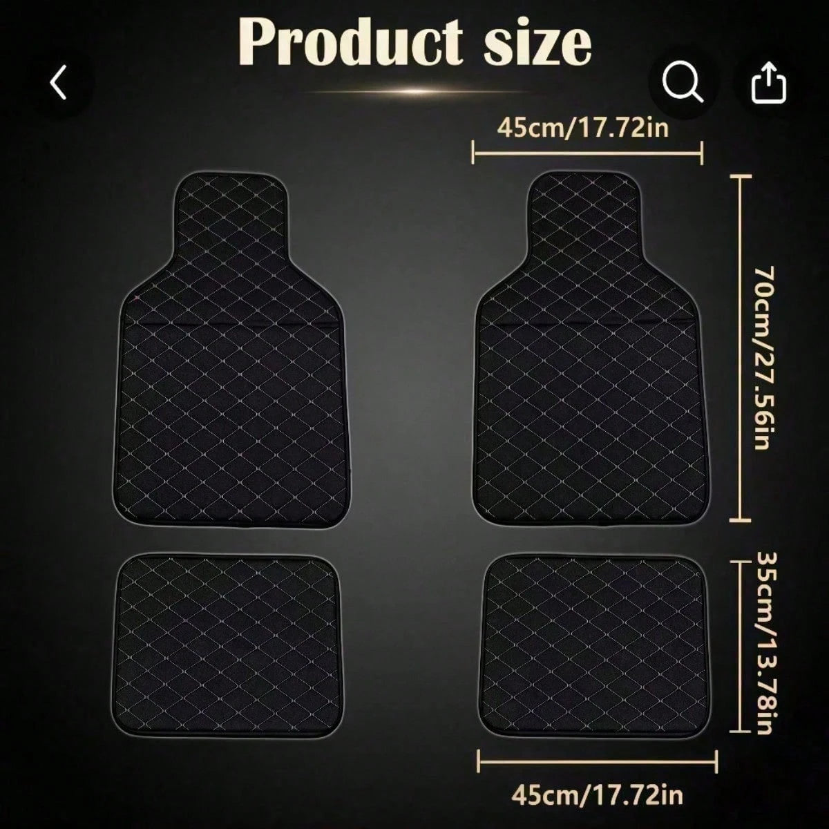 Universal Fit Pu-Leather 4Pcs Car Floor Mats Deep Dish Design High Edge Anti-Slip Surface Heavy Duty Scratch Resistant