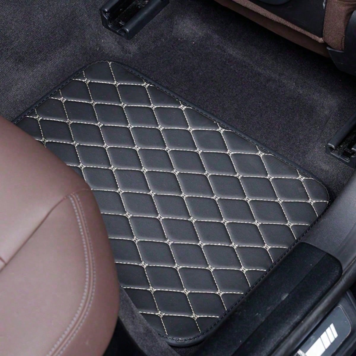 Universal Fit Pu-Leather 4Pcs Car Floor Mats Deep Dish Design High Edge Anti-Slip Surface Heavy Duty Scratch Resistant