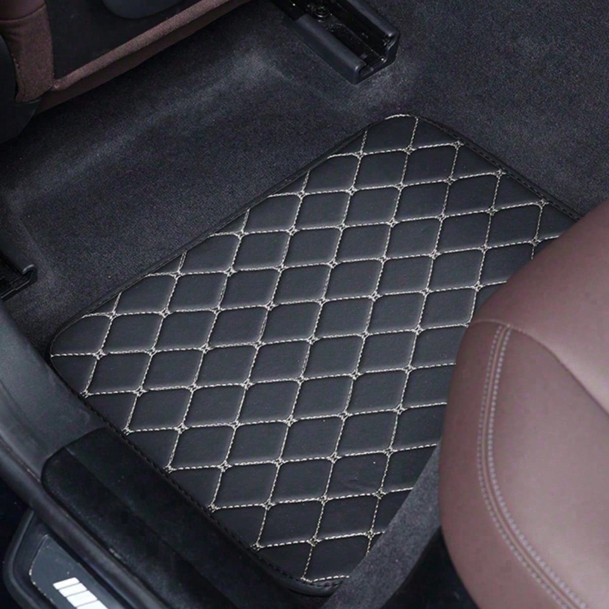 Universal Fit Pu-Leather 4Pcs Car Floor Mats Deep Dish Design High Edge Anti-Slip Surface Heavy Duty Scratch Resistant