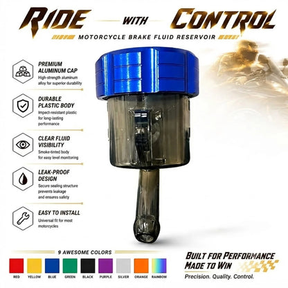 Universal Hydraulic Brake Fluid Reservoir Tank Accessory, Transparent Oil Cup With CNC Cap, Suitable For YZF R1 R6, SUZUKI GSXR 600 750 1000 SV 650S, ZX10R ZX14R ZX7R ZX6R Z1000 Street Bike, Scooter