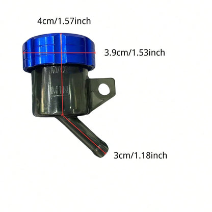 Universal Hydraulic Brake Fluid Reservoir Tank Accessory, Transparent Oil Cup With CNC Cap, Suitable For YZF R1 R6, SUZUKI GSXR 600 750 1000 SV 650S, ZX10R ZX14R ZX7R ZX6R Z1000 Street Bike, Scooter