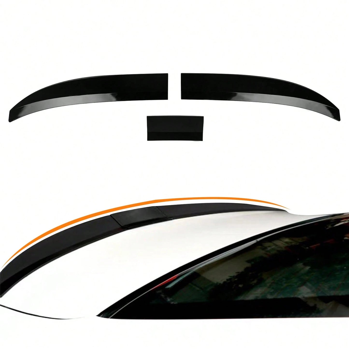 Universal Length Adjustable Trunk Spoiler Lip Roof Tail Wing Exterior Accessories Compatible With Most Vehicle (Glossy Black)