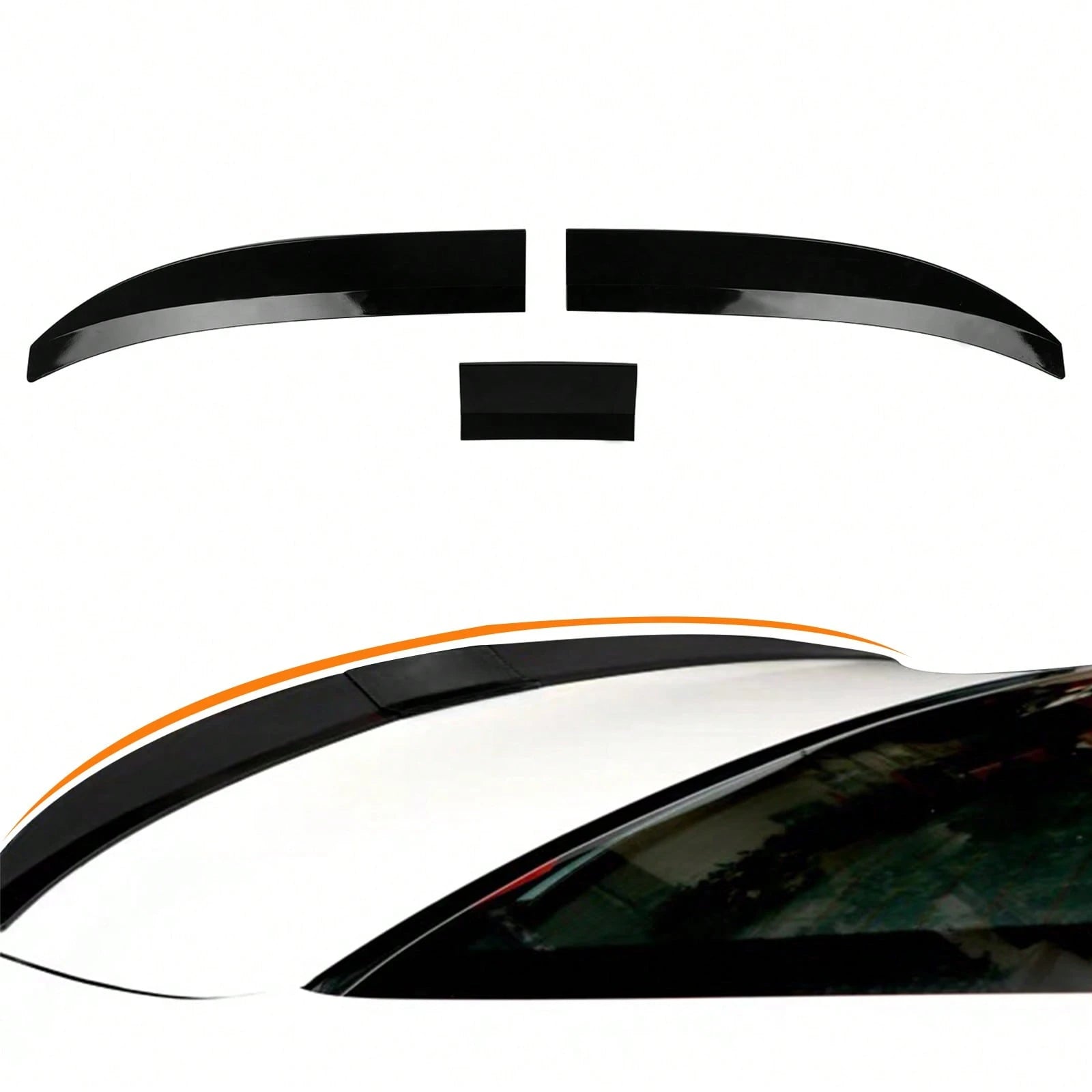Universal Length Adjustable Trunk Spoiler Lip Roof Tail Wing Exterior Accessories Compatible With Most Vehicle (Glossy Black)