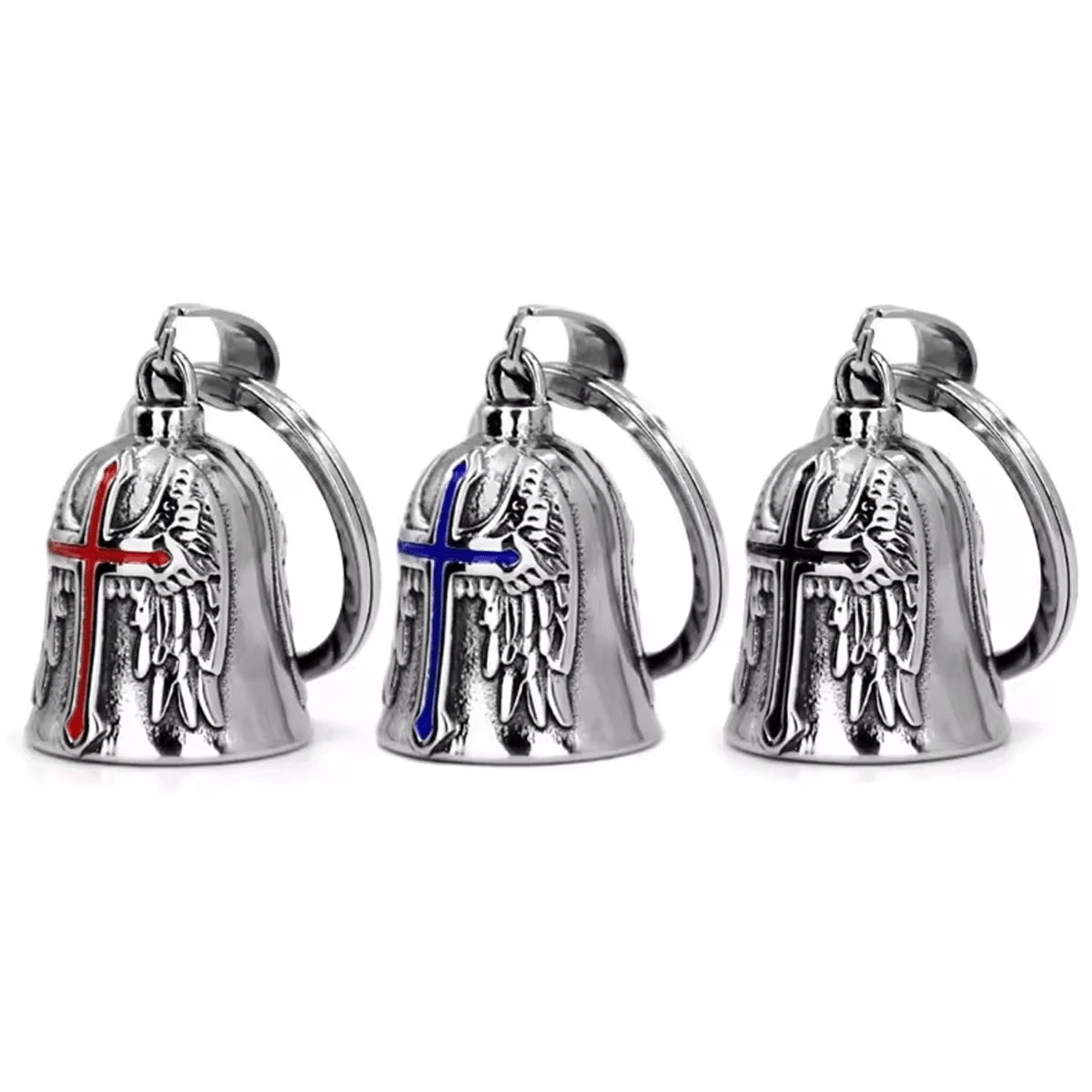 Universal Motorcycle And Bicycle Guardian Angel Bell, Vintage Punk Motorcycle Angel Wings Riding Lucky Bell, Versatile Use: This Motorcycle Bell Is Very Convenient To Use And Can Be Easily Hung On Mot