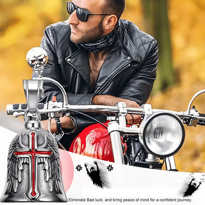 Universal Motorcycle And Bicycle Guardian Angel Bell, Vintage Punk Motorcycle Angel Wings Riding Lucky Bell, Versatile Use: This Motorcycle Bell Is Very Convenient To Use And Can Be Easily Hung On Mot