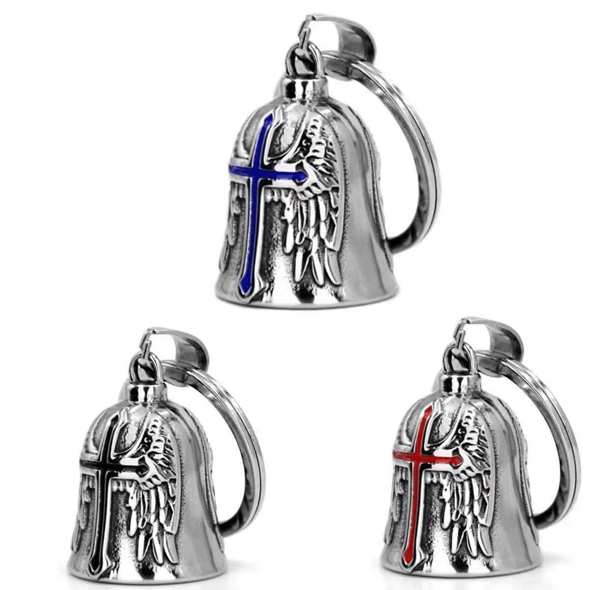 Universal Motorcycle And Bicycle Guardian Angel Bell, Vintage Punk Motorcycle Angel Wings Riding Lucky Bell, Versatile Use: This Motorcycle Bell Is Very Convenient To Use And Can Be Easily Hung On Mot