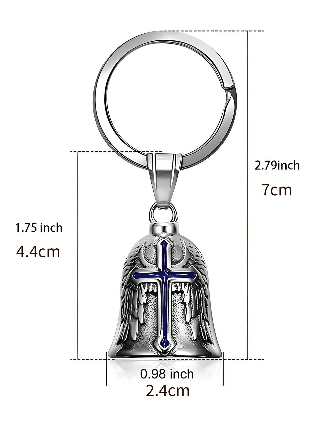 Universal Motorcycle & Bicycle Guardian Angel Bell, Retro Punk Angel Wings Lucky Bell Pendant, Motorcycle Riding Accessories, Good Luck Bell Keychain, Drive Charm For Bikers Riders, Fits Motorcycles