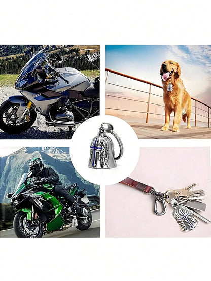 Universal Motorcycle & Bicycle Guardian Angel Bell, Retro Punk Angel Wings Lucky Bell Pendant, Motorcycle Riding Accessories, Good Luck Bell Keychain, Drive Charm For Bikers Riders, Fits Motorcycles
