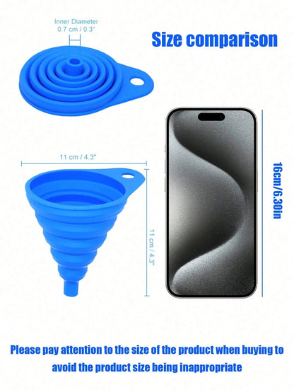 Universal Silicone Liquid Funnel For Car, Foldable Portable Engine Oil And Gasoline Replacement Cleaning Funnel