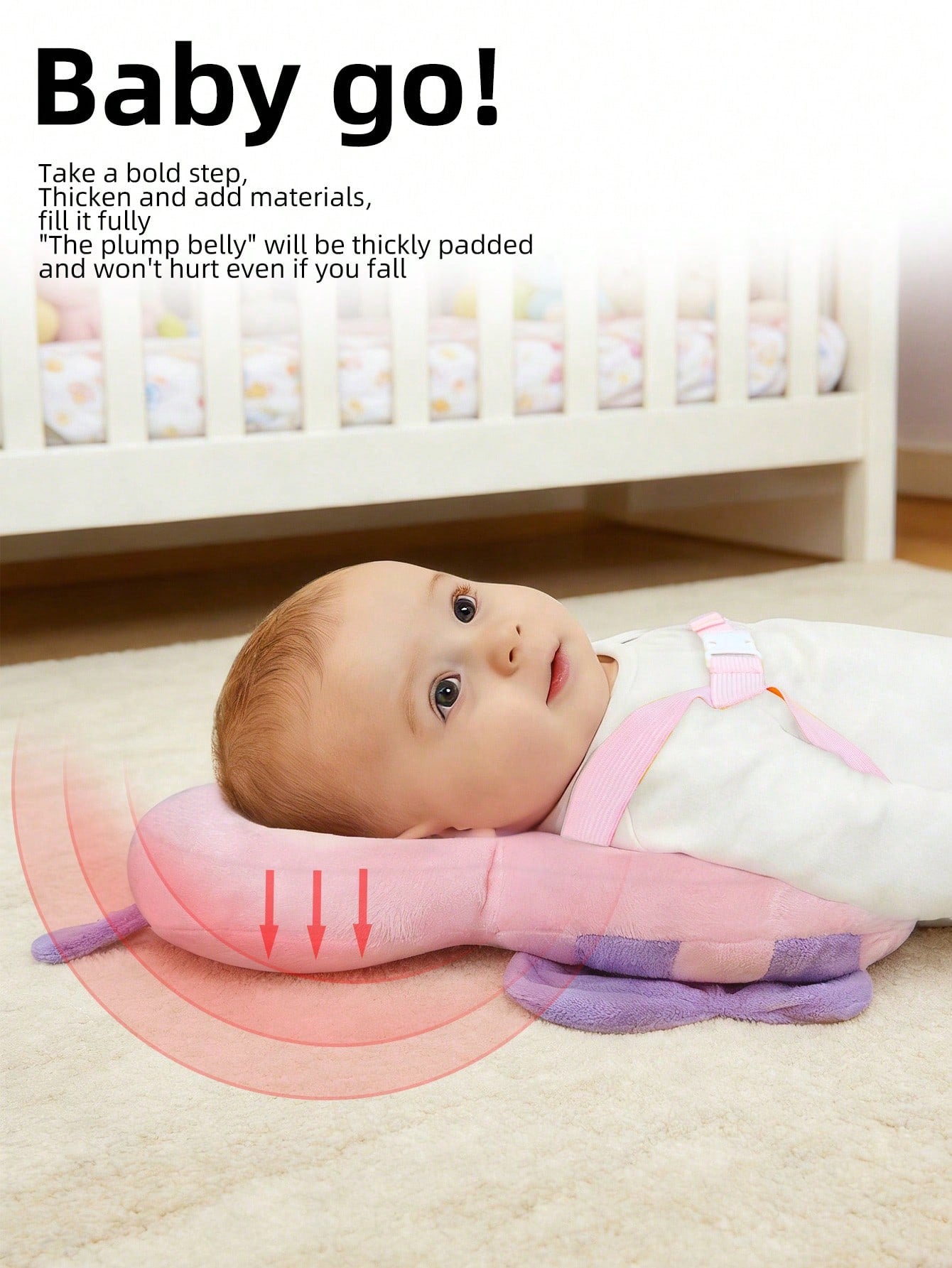 Upgraded Baby Anti-Fall Pillow, Thickened & Widened Toddler Protective Pad, Baby Head Protection Pillow Suitable For Toddlers Learning To Walk And Crawl, Adjustable Baby Head Protection Pad, Breathabl
