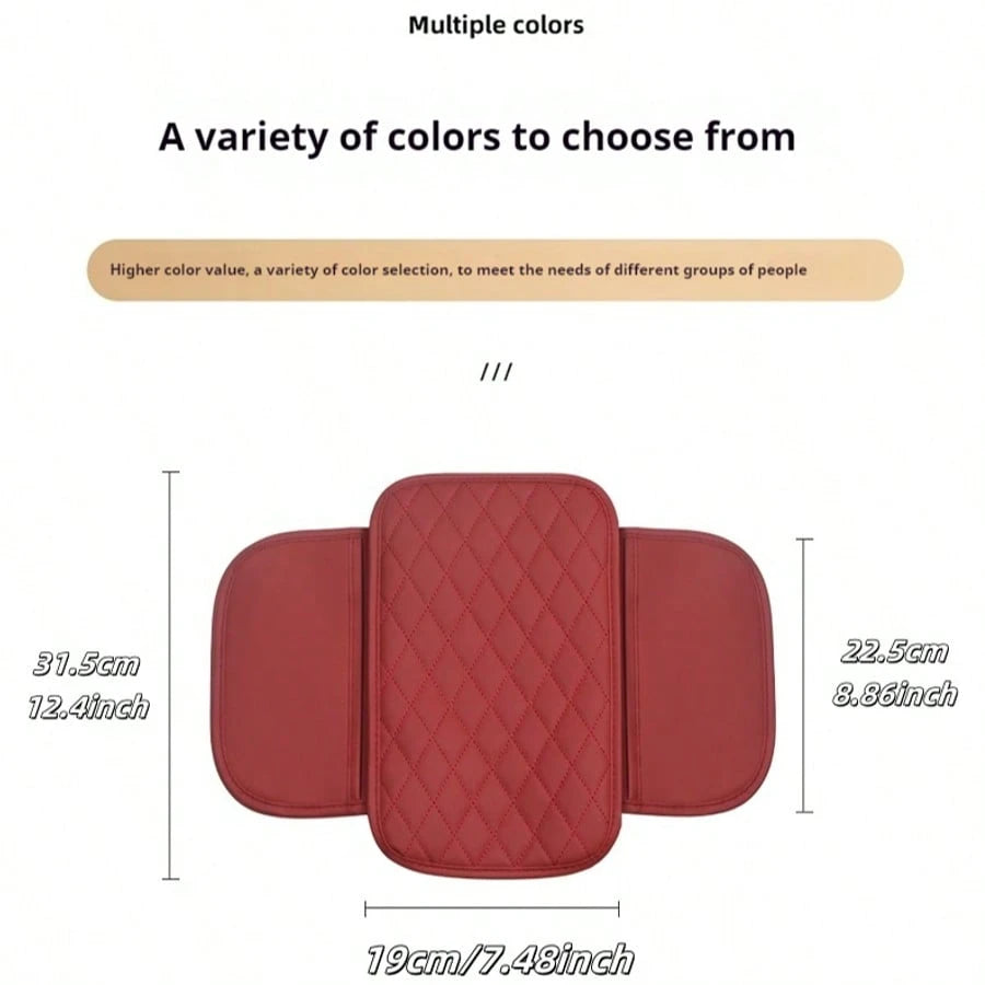 Upgraded Dual-Side Storage Car Center Console Cover, 2 Pockets/No Pockets Styles, 12.4*7.48in, Ultra-Fine Fiber PU Leather Car Armrest Pad, Universal Car Armrest Storage Box, Suitable For Cars, RVs, M