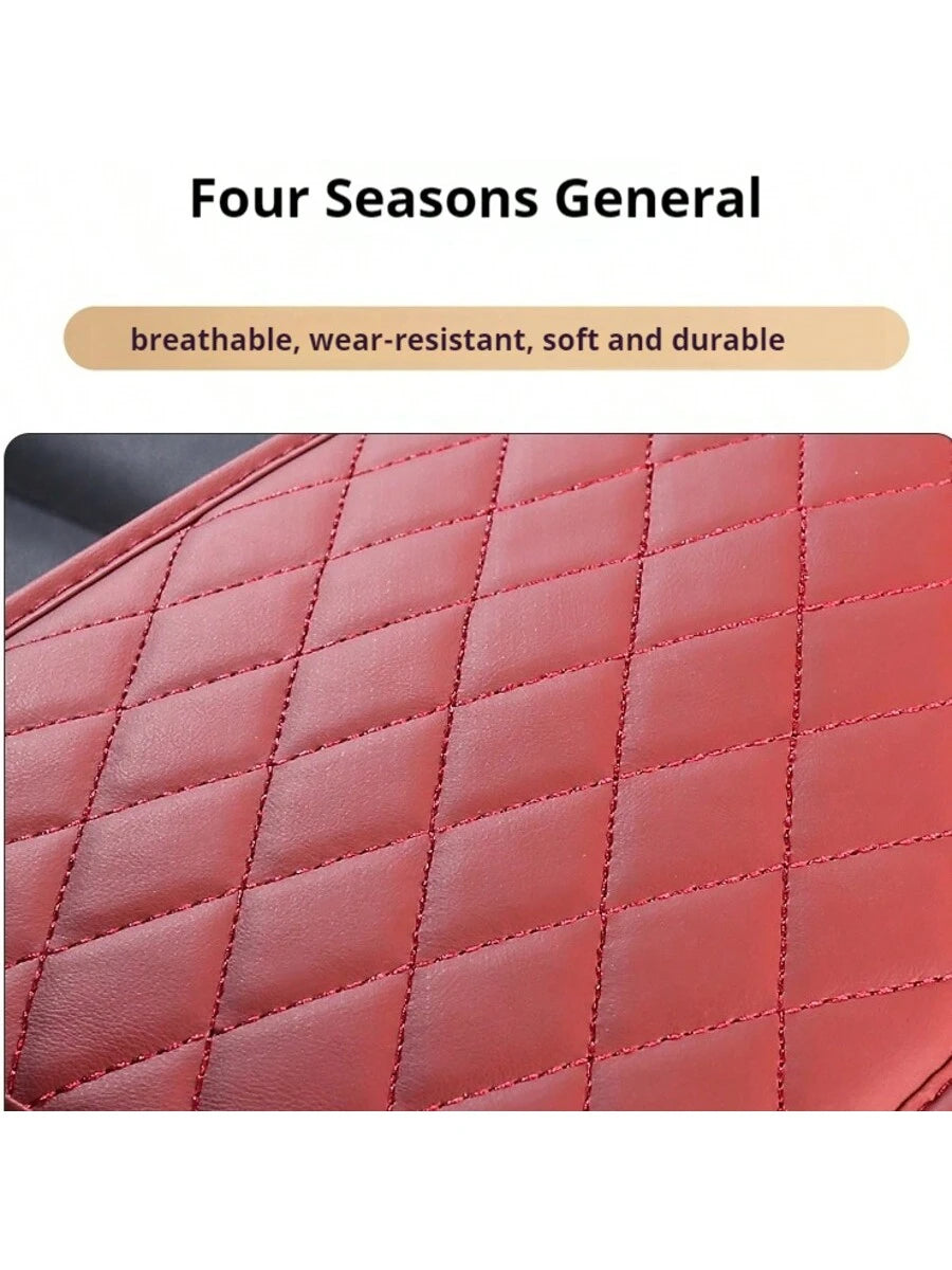 Upgraded Dual-Side Storage Car Center Console Cover, 2 Pockets/No Pockets Styles, 12.4*7.48in, Ultra-Fine Fiber PU Leather Car Armrest Pad, Universal Car Armrest Storage Box, Suitable For Cars, RVs, M