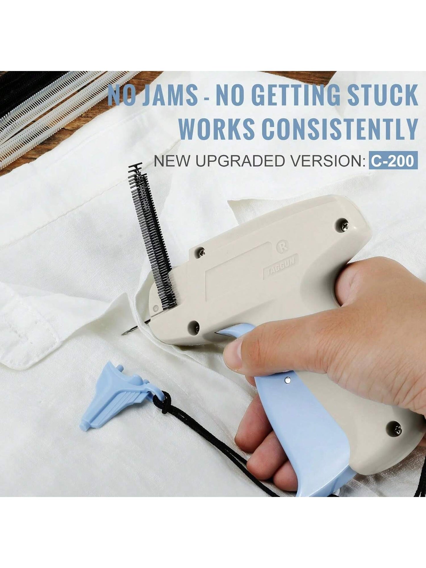 Upgraded Fine Stitch Gun, No Jam Mini Stitch Gun For Clothes, Micro Tagging Gun For Clothing, Quick Clothing Fixer Sewing Tool Kit With 6 Needles, 1000 Black & 1000 White 5mm Mini Fasteners