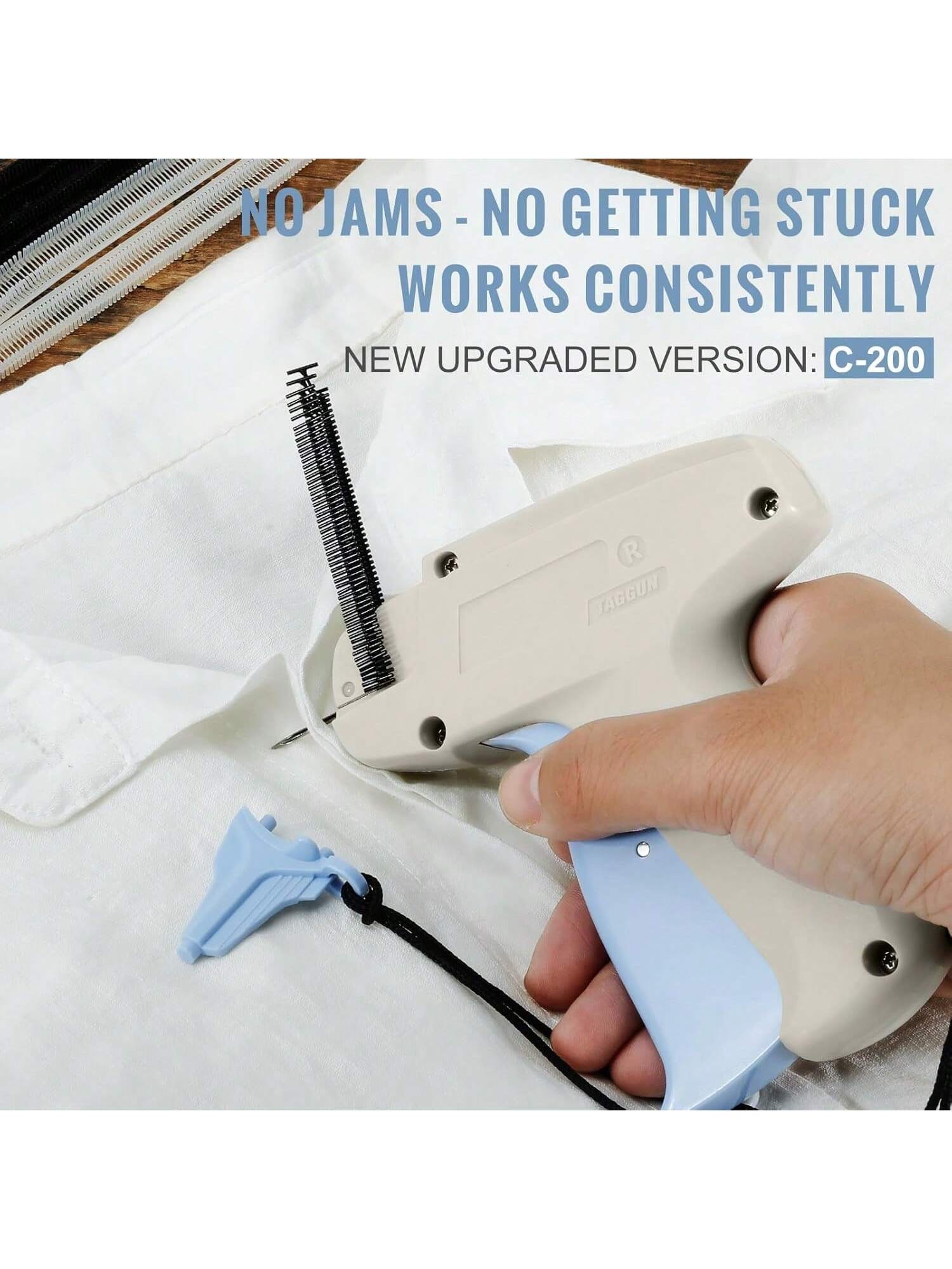 Upgraded Fine Stitch Gun, No Jam Mini Stitch Gun For Clothes, Micro Tagging Gun For Clothing, Quick Clothing Fixer Sewing Tool Kit With 6 Needles, 1000 Black & 1000 White 5mm Mini Fasteners
