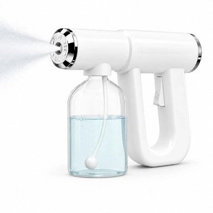 USB-C Rechargeable Handheld Electric Spray Bottle, Cordless Fine Mist Sprayer With Blue Light, 2 Spray Modes And 300mL Detachable Refillable Bottle For Home, Car And Kitchen Cleaning