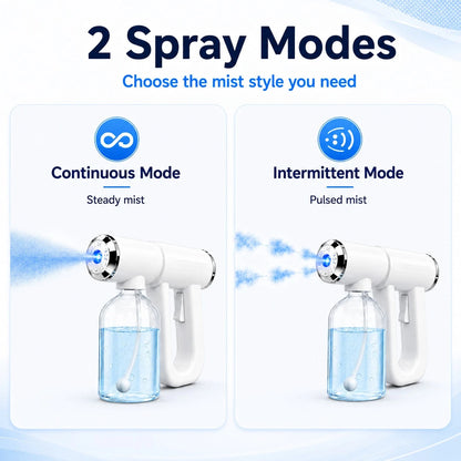 USB-C Rechargeable Handheld Electric Spray Bottle, Cordless Fine Mist Sprayer With Blue Light, 2 Spray Modes And 300mL Detachable Refillable Bottle For Home, Car And Kitchen Cleaning