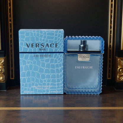 Versace Man Eau Fraiche For Men Eau De Toilette Natural Spray, Woody Aquatic Fresh Scent, 100ml/ 3.4 Fl Oz