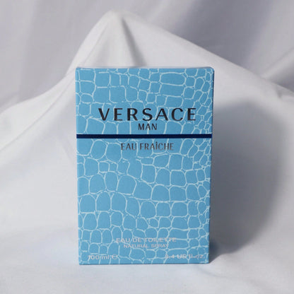 Versace Man Eau Fraiche For Men Eau De Toilette Natural Spray, Woody Aquatic Fresh Scent, 100ml/ 3.4 Fl Oz