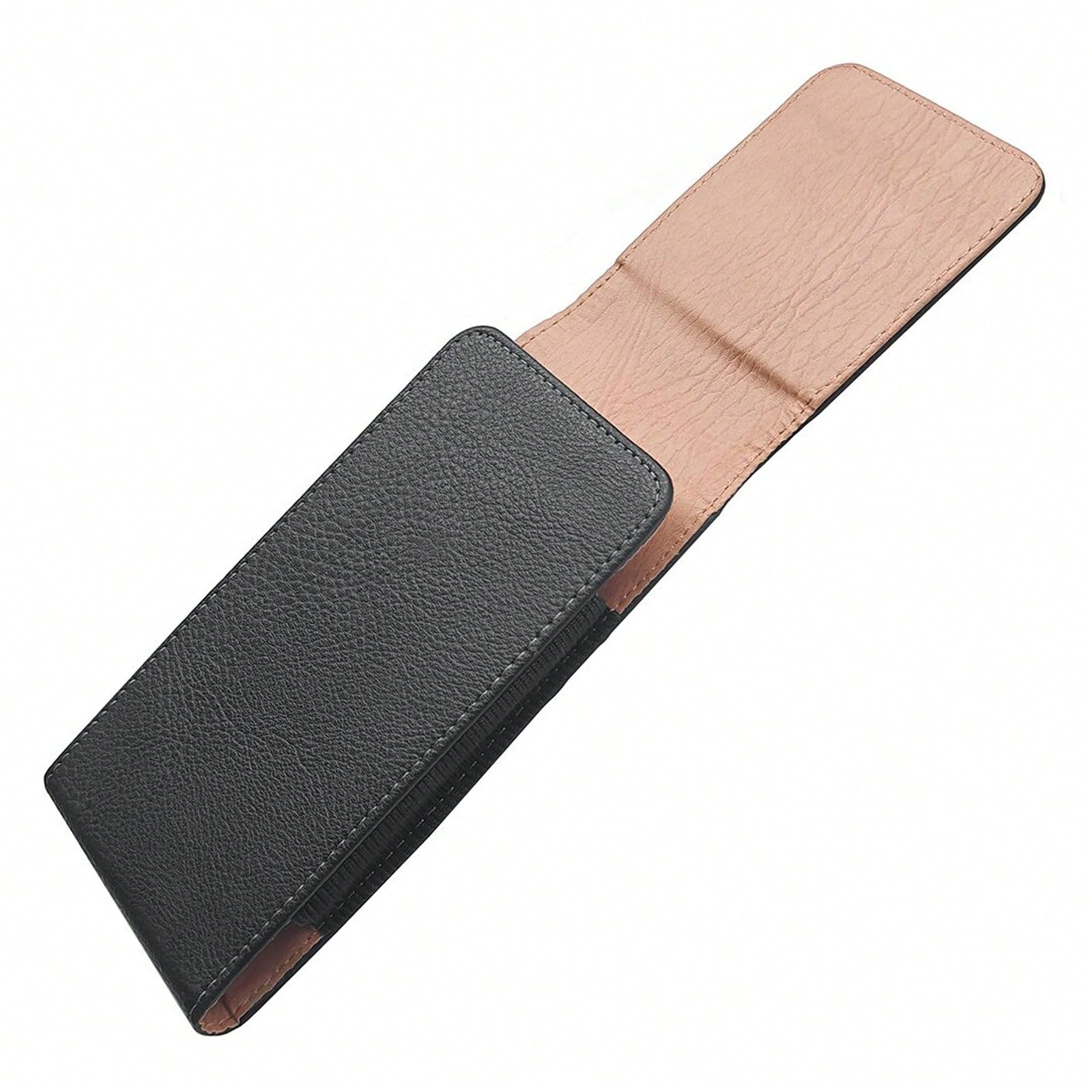 Vertical Phone Waist Pouch With Belt Loop, Men's Lychee Grain Leather Waist Bag, Waist Belt Pouch For Elderly