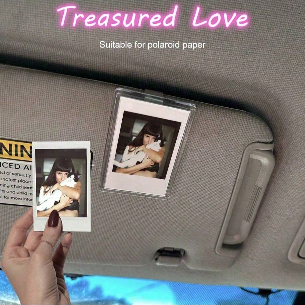 Vertical Sun Shading Photo Frame Clip (Suitable For Film), Personalized DIY Photo, Car Decor, Couple Photo, Pet Memorial Photo Frame Clip