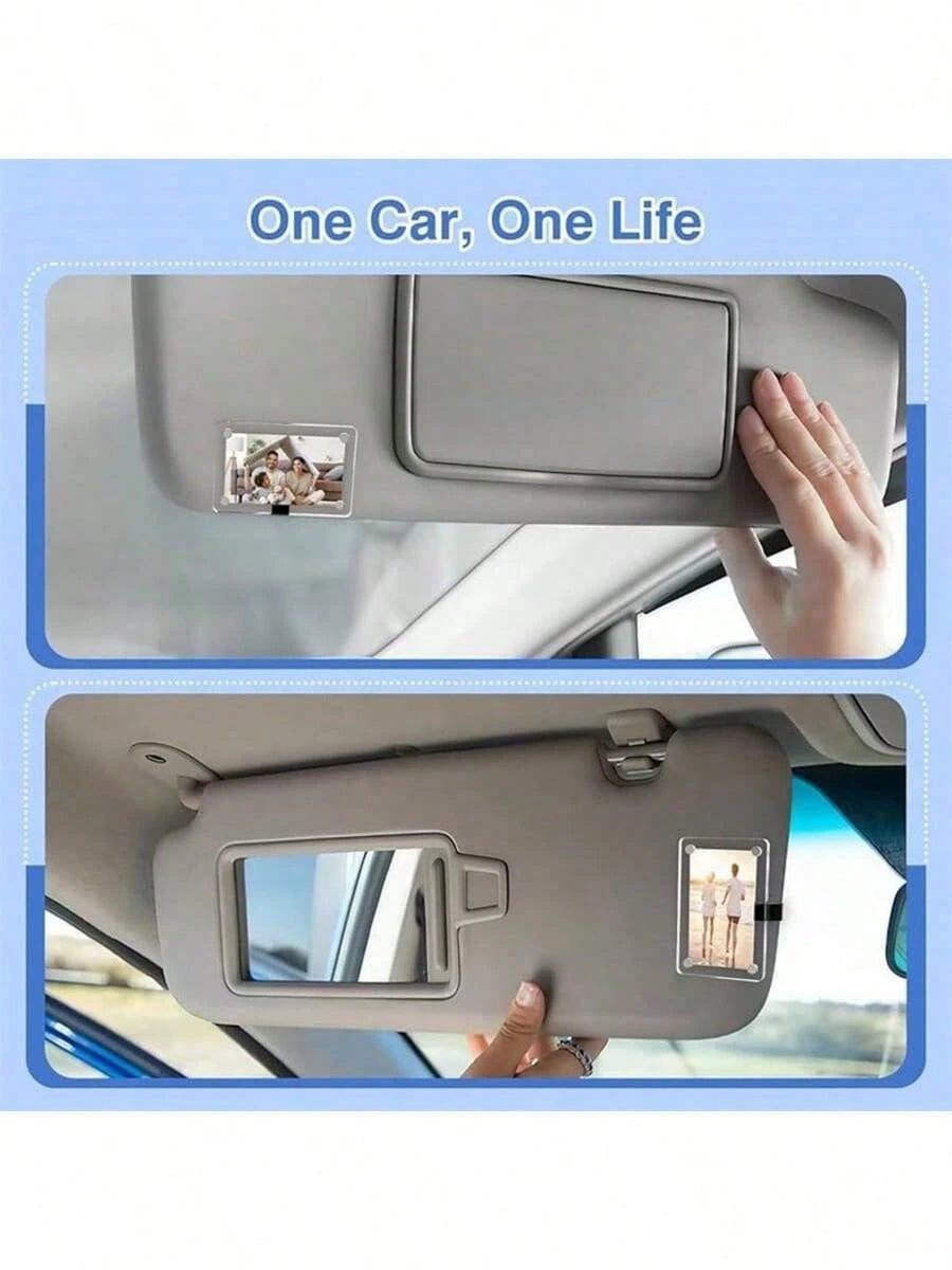 Vertical Sun Shading Photo Frame Clip (Suitable For Film), Personalized DIY Photo, Car Decor, Couple Photo, Pet Memorial Photo Frame Clip