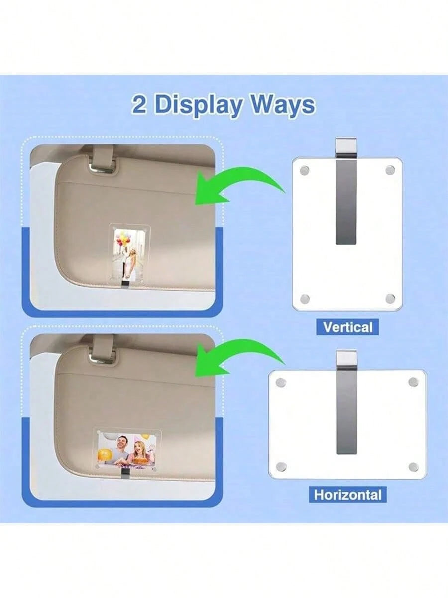 Vertical Sun Shading Photo Frame Clip (Suitable For Film), Personalized DIY Photo, Car Decor, Couple Photo, Pet Memorial Photo Frame Clip