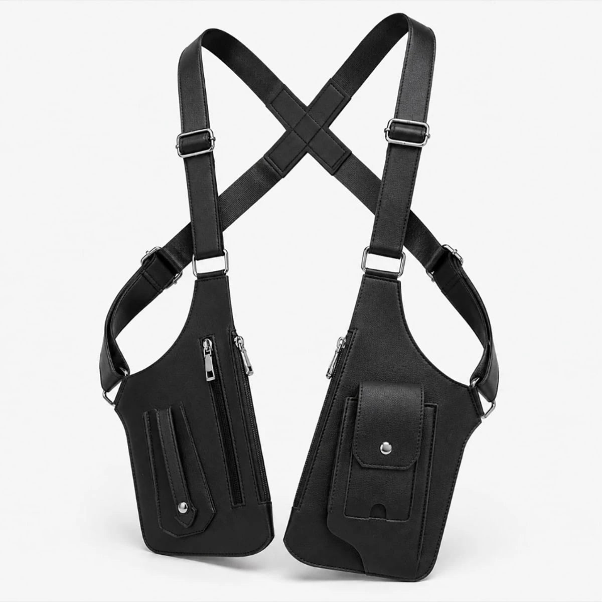 Vest Bag Tactical Chest Bag New Men's Retro Backpack Armpit Bag, Black Multifunctional Single Shoulder Bag Outdoor Sports Men's Bag