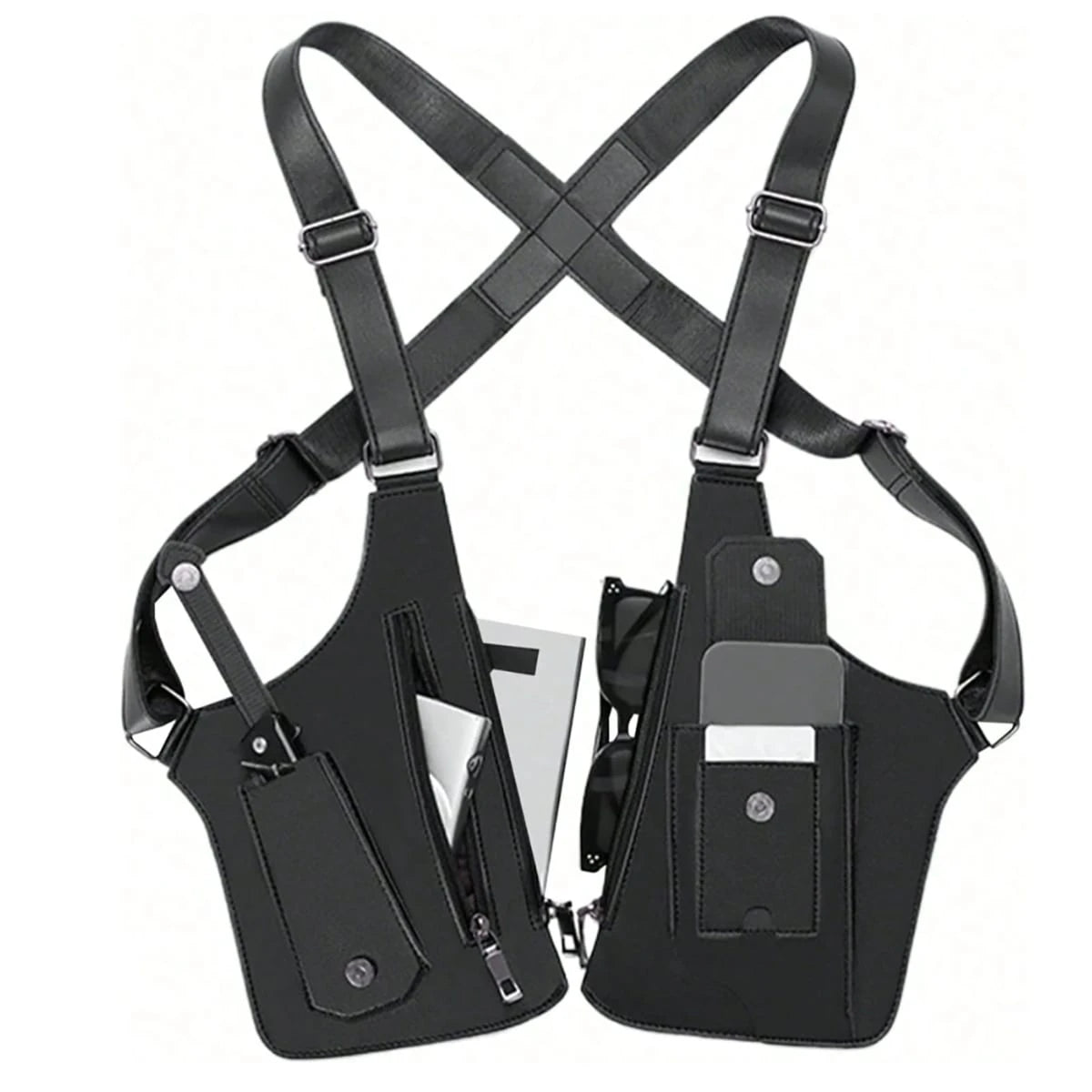 Vest Bag Tactical Chest Bag New Men's Retro Backpack Armpit Bag, Black Multifunctional Single Shoulder Bag Outdoor Sports Men's Bag