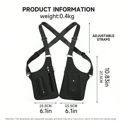 Vest Bag Tactical Chest Bag New Men's Retro Backpack Armpit Bag, Black Multifunctional Single Shoulder Bag Outdoor Sports Men's Bag