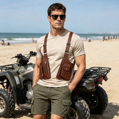 Vest Bag Tactical Chest Bag New Men's Retro Backpack Armpit Bag, Black Multifunctional Single Shoulder Bag Outdoor Sports Men's Bag