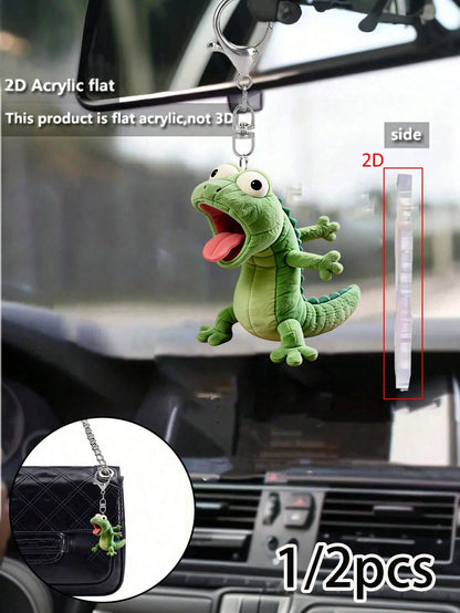 Vigour Summer 2D Acrylic New Lizard Keychain, Funny Decoration, Backpack Accessory, Fashion Pendant, Home Decor, Car Decoration And Pendant, Earphone Pendant, Bag Pendant, Accessory Gift, Perfect Gift