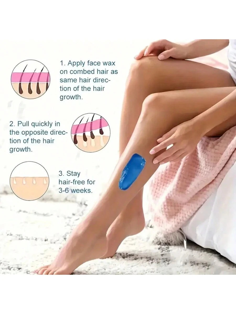 Viilife 50g/100g Painless Hair Removal Wax Beans, Multi-Purpose Hard Wax Pearls For Body, Face, Legs, Bikini- Suitable For All Skin Types, Home Waxing Kit, Long-Lasting Smooth Skin