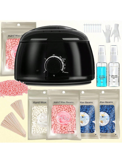 Viilife Waxing Kit Hair Removal Wax Warmer With 5 Bags Wax Beans For Body Hair Removal Eyebrows Nose Cheeks Arms And Bikinis