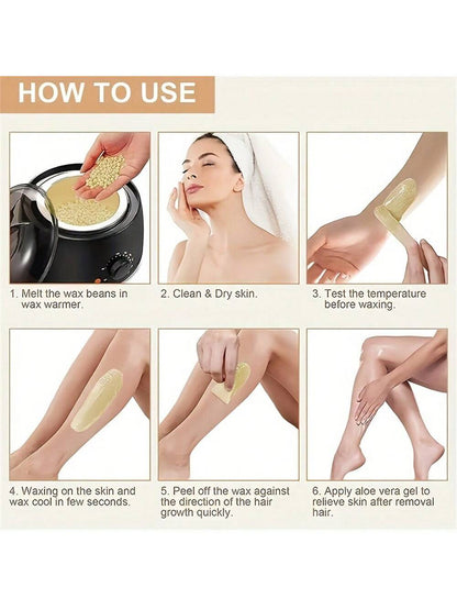 Viilife Waxing Kit Hair Removal Wax Warmer With 5 Bags Wax Beans For Body Hair Removal Eyebrows Nose Cheeks Arms And Bikinis