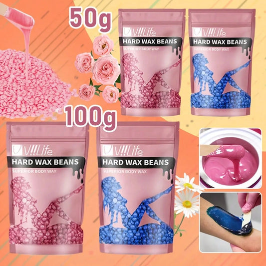 Viilife Yovanpur Brazilian Hard Wax Beans For Hair Removal, Sensitive Skin Friendly Depilatory Wax Pearls, Home Use For Face, Eyebrows, Legs