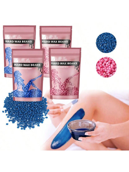 Viilife Yovanpur Brazilian Hard Wax Beans For Hair Removal, Sensitive Skin Friendly Depilatory Wax Pearls, Home Use For Face, Eyebrows, Legs