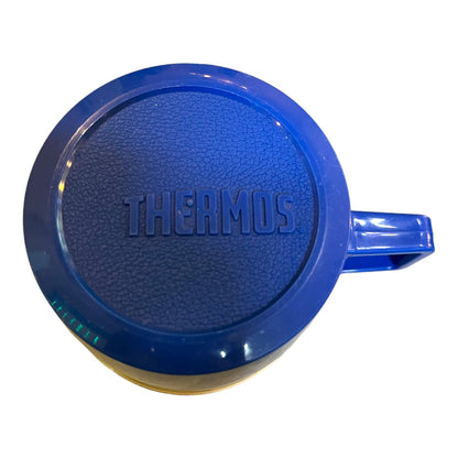 Vintage Blue Check Pattern Thermos Cup